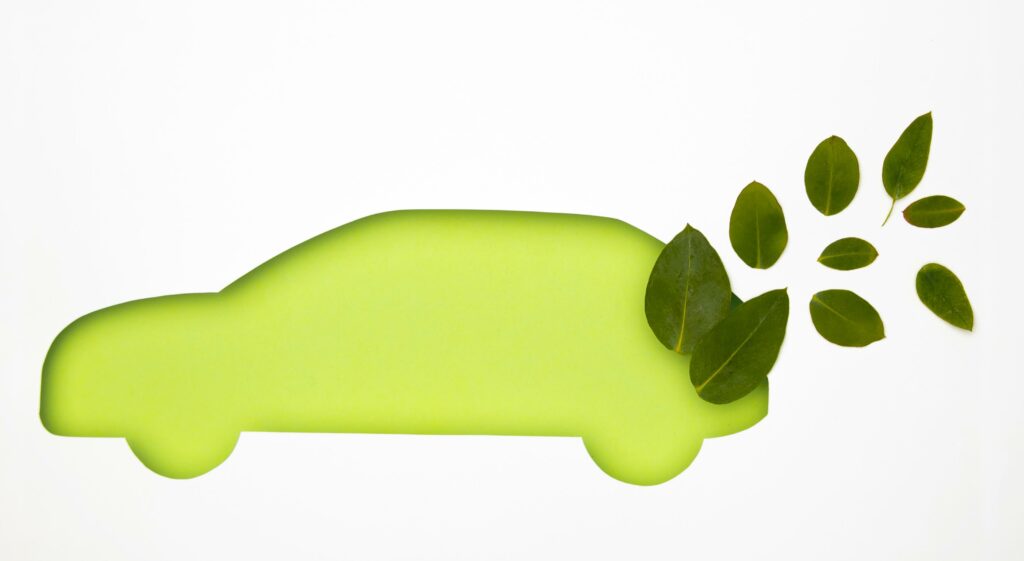 illustration voiture verte écologique