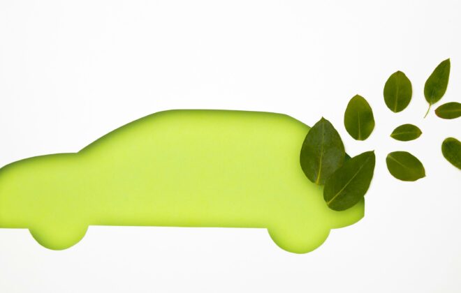 illustration voiture verte écologique